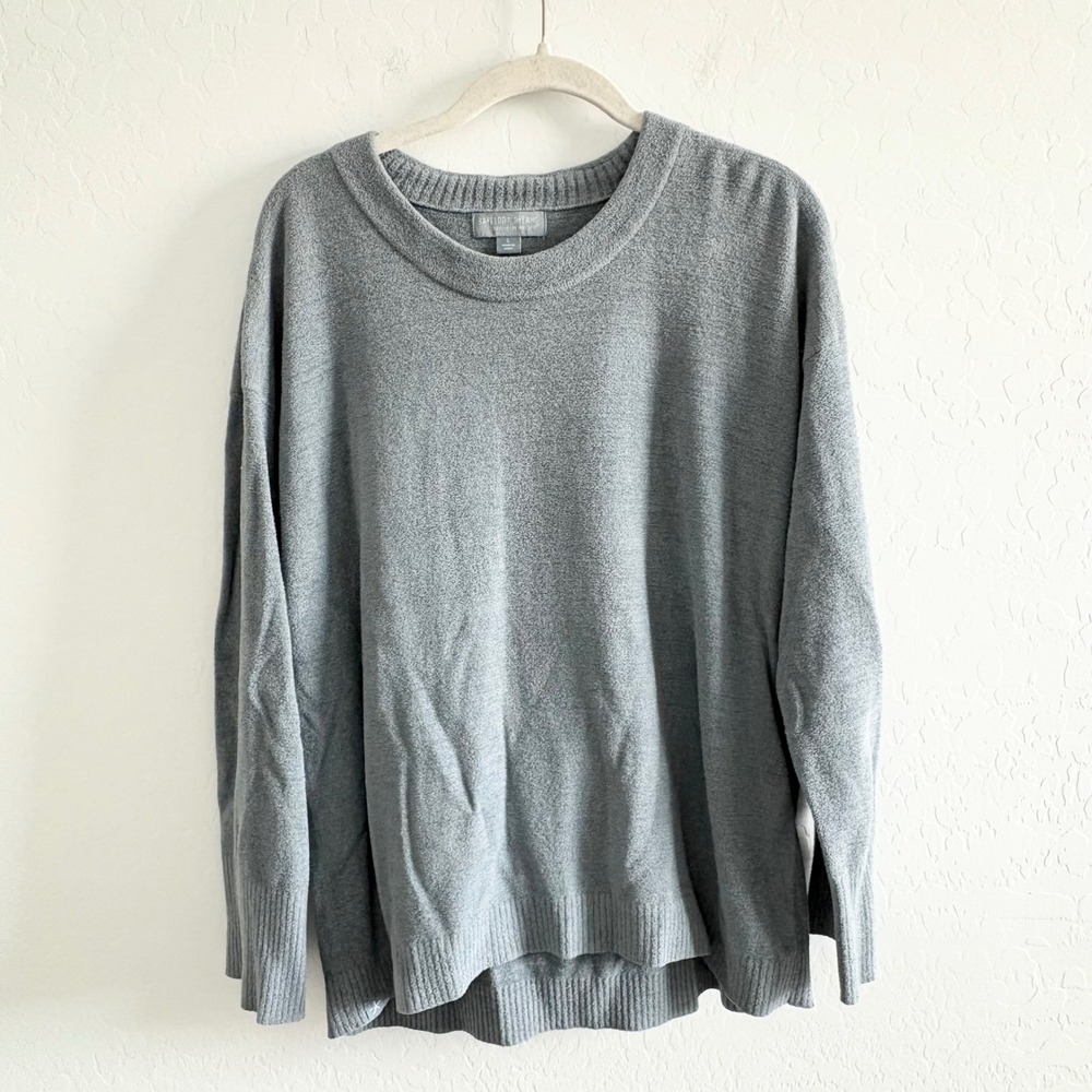 Barefoot Dreams CozyChic Ultra Lite Pullover Sweater Grey  Large